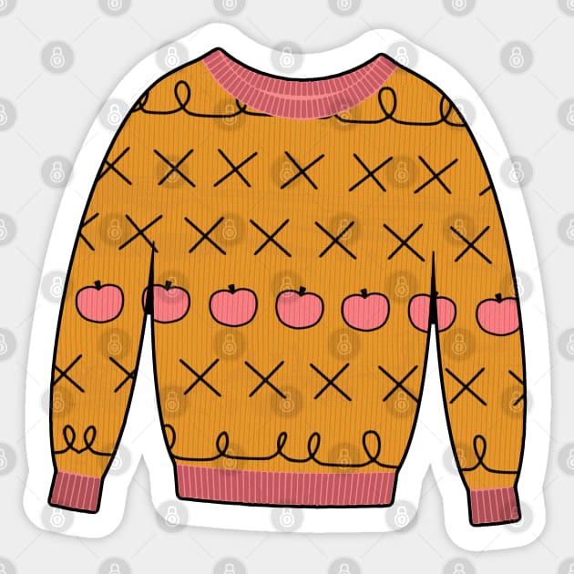 Horsin' Around Apples Sweater Sticker by katmargoli